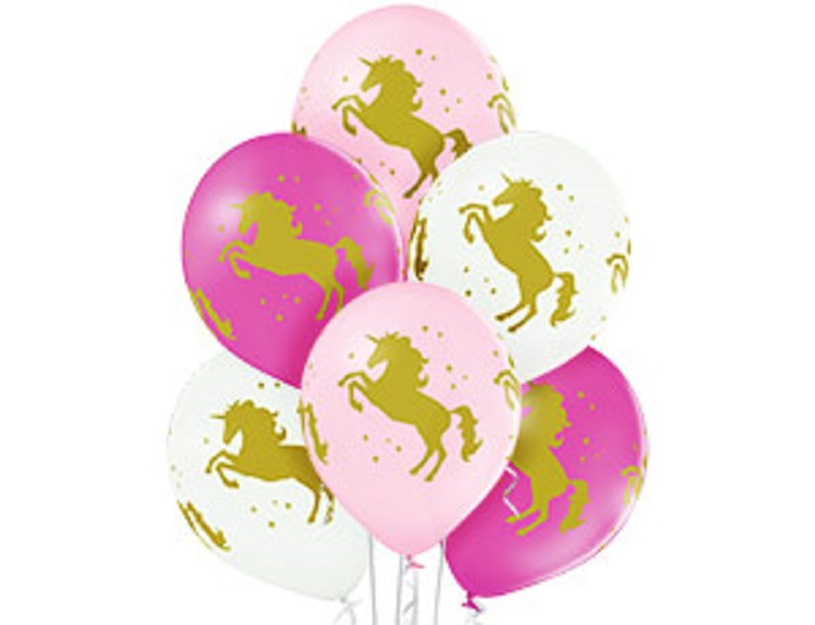 Шар Единорог, Ассорти (шелк), пастель, 4 ст