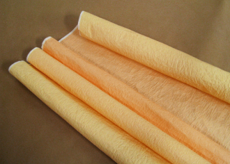 Бумага Эколюкс (жатая) пастель Персик / Желтый